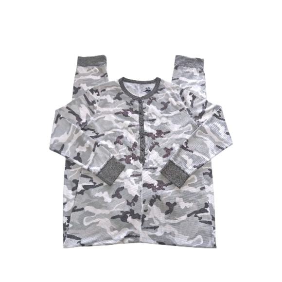 Fruit of the Loom Waffle Gray Camouflage Union Onesie | Size Medium/Large (EUC) - Picture 2 of 9